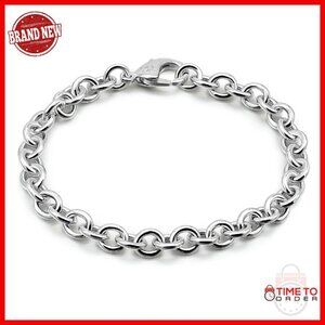 Sterling Silver Cable Chain Bracelet 925 Silver Unisex Link Jewelry Gift